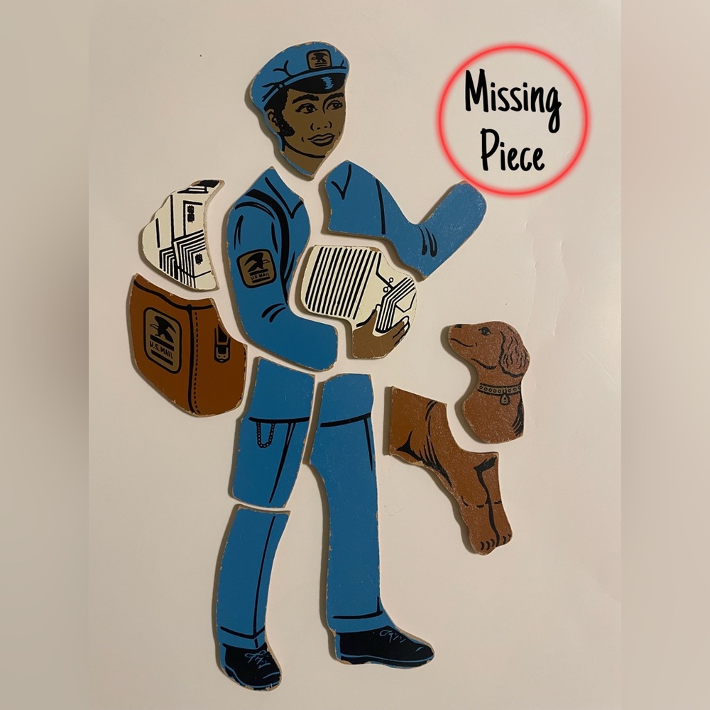 REPLACEMENT PARTS For Vintage 1990 Judy Instructo Mail Carrier Wooden Puzzle.